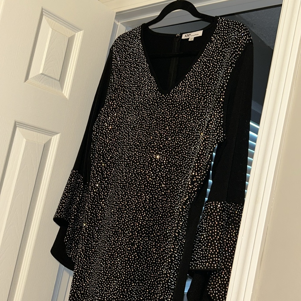 KNY Rhinestone Knit Dress